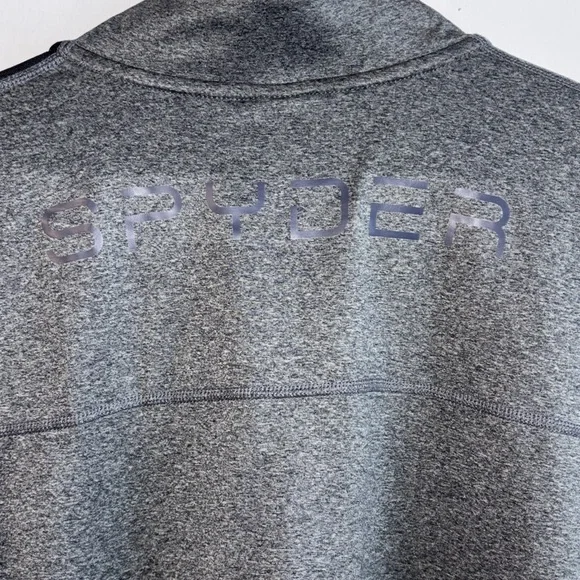 Spyder Quarter Zip Pullover Athletic Shirt Gray Black Detail